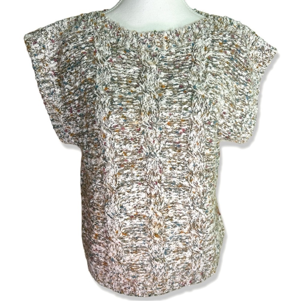 ⭐️VINTAGE Compositions Marled Knubby Knit Sleeveless Multicolor Sweater